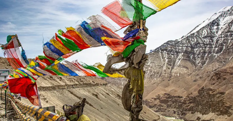 Tibetan prayer flags, Leh, India.