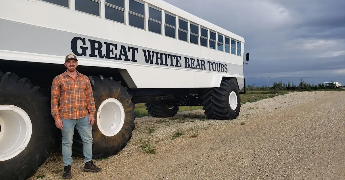 Standing next to the Polar Rover in Churchill, MB