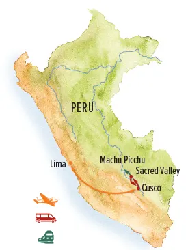 Trip map for Machu Picchu & Sacred Valley Photo Expedition