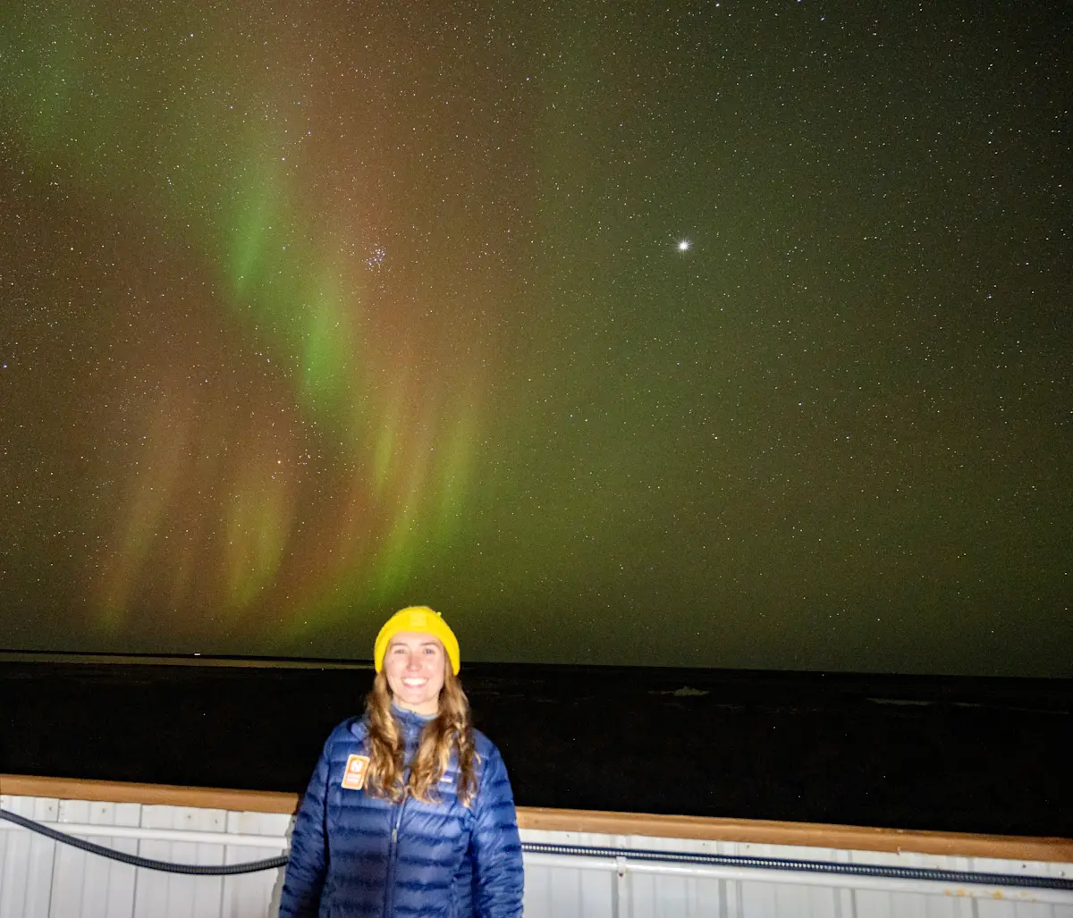 Aurora Borealis on the tundra in Churchill. 