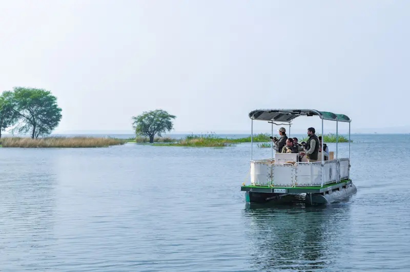 Private boat tour at Irai Lake, Tadoba, India.