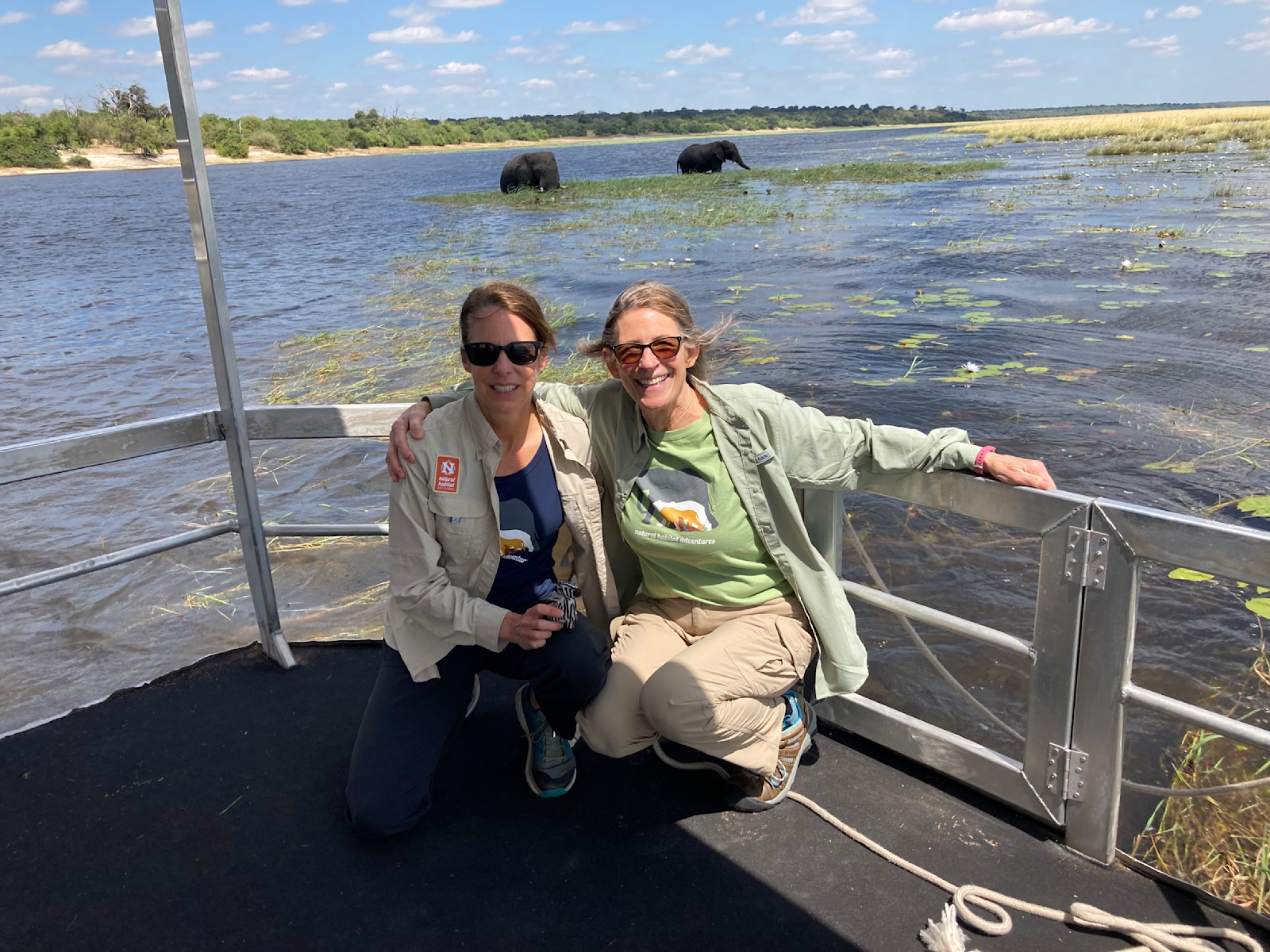Hanging with my aunt and elephants on the Chobe River in Botswana