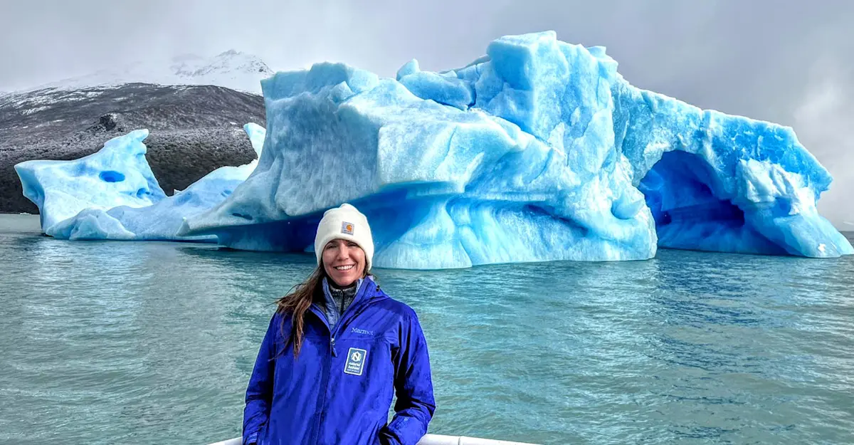 Nat Hab guest at Lago Argentino, Patagonia, Argentina.