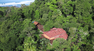 Aerial view of yoga studio