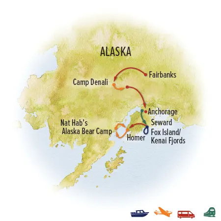 Trip map for Ultimate Alaska Photo Expedition
