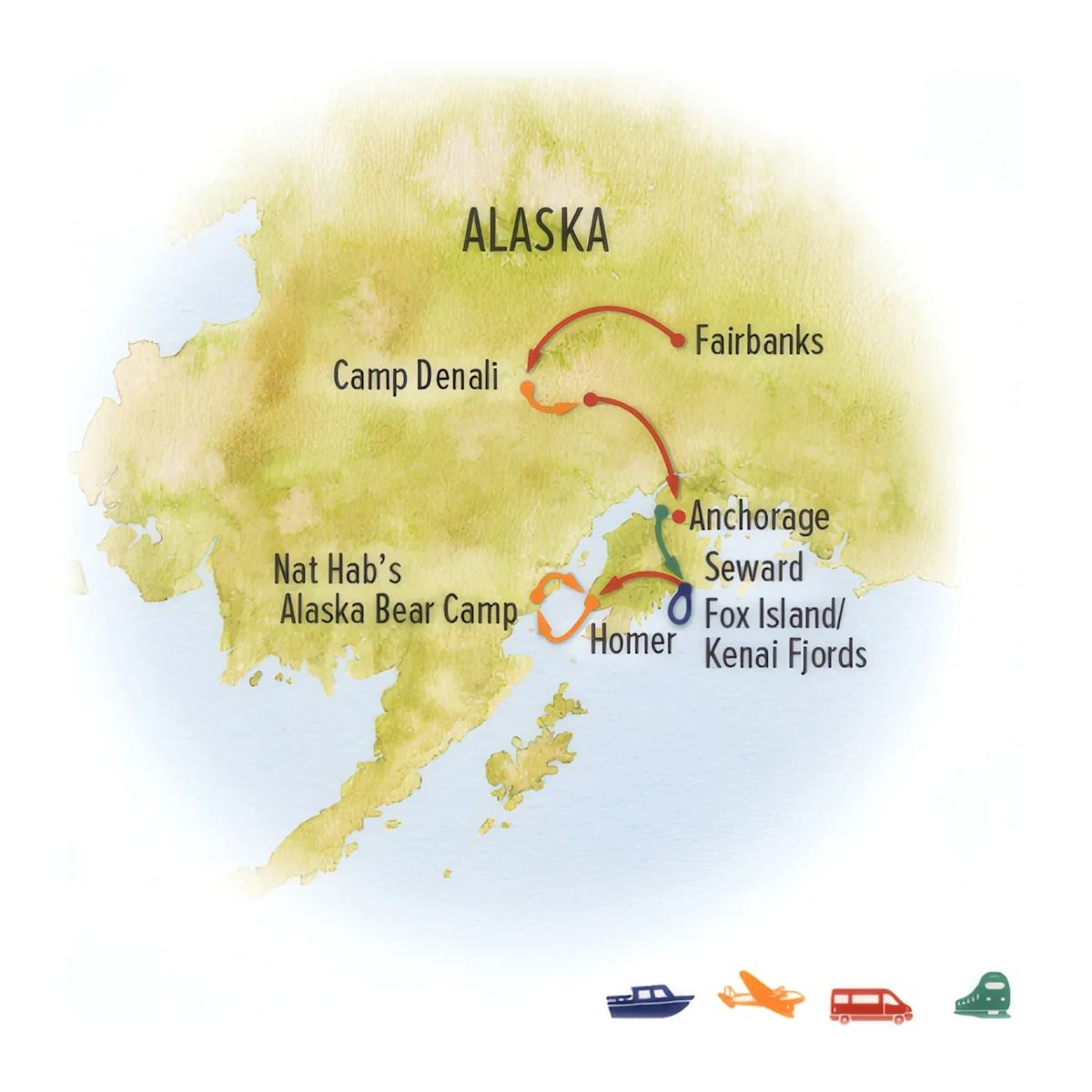Trip map for Ultimate Alaska Photo Expedition