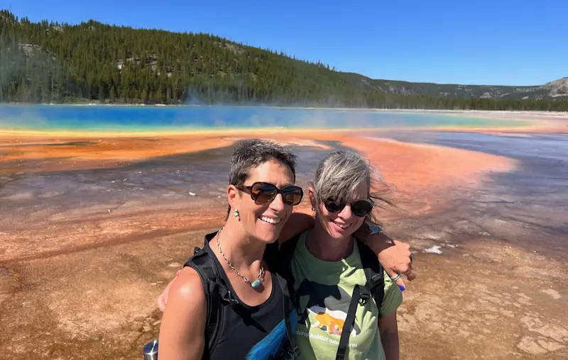 Enjoying the beauty of Yellowstone in Wyoming. 