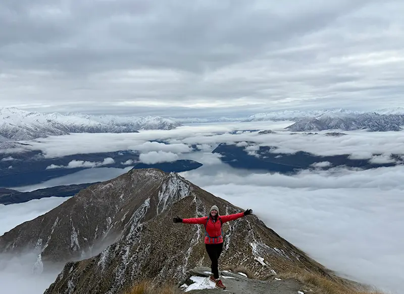 Hiking to the top of Roy's Peak in New Zealand