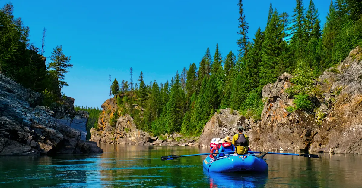 Scenic river float, Glacier National Park, Montana.