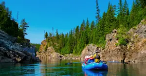 Scenic river float, Glacier National Park, Montana.