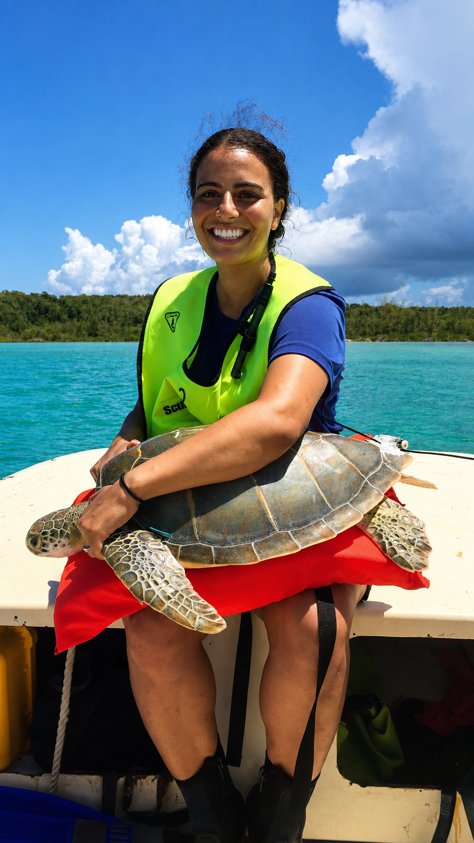 Processing a sea turtle in the Bahamas on Eleuthera Island.