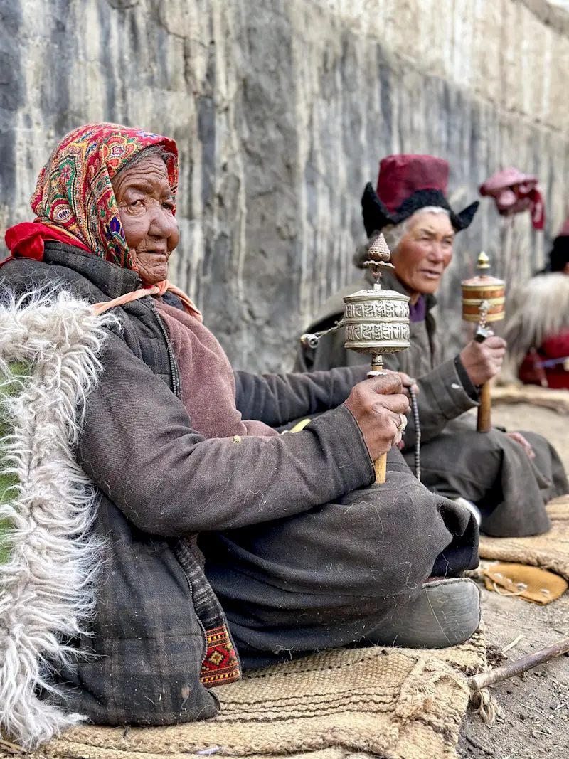 Buddhist women, Ladakh, India.