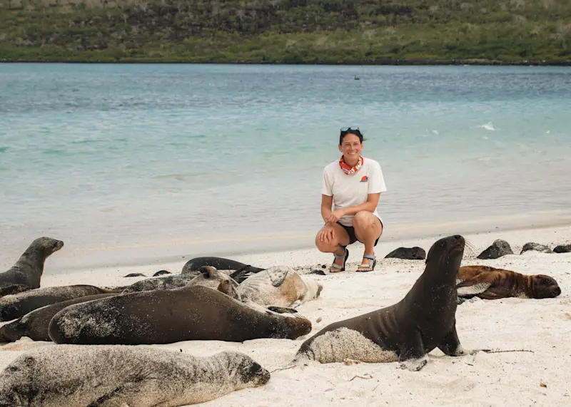 Experiencing sea lions in the Galapagos. 