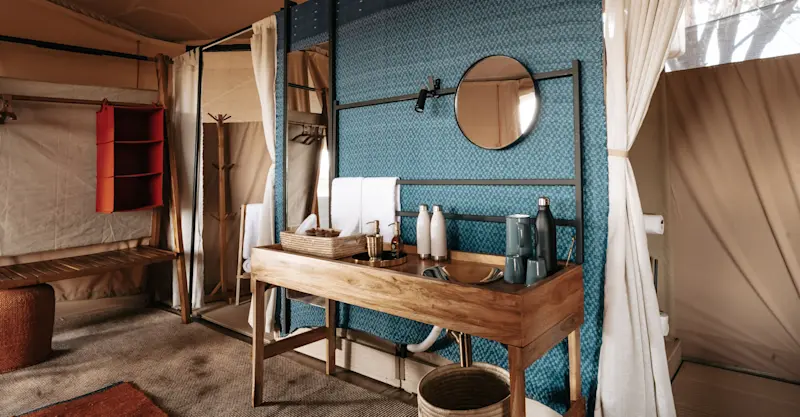 Guest tent bathroom