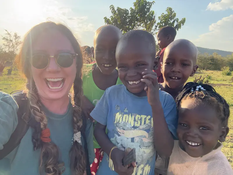 Meeting the local tribe and connecting with the community, the kids were incredibly friendly in Tanzania, Africa.