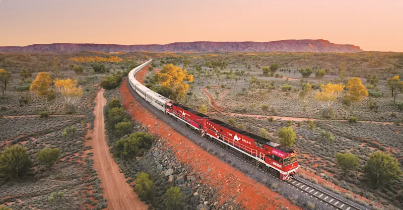 The Ghan Train, MacDonnell Ranges, Australia.