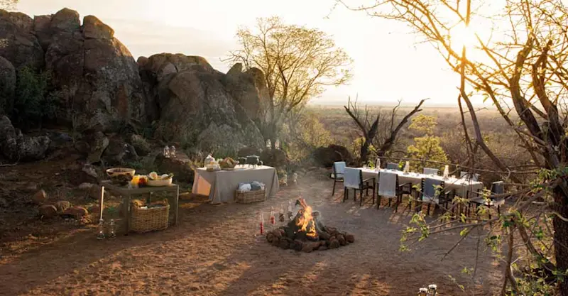 Bush dinner, Madikwe Game Reserve, South Africa.
