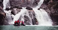Nat Hab guests on zodiac, Tracy Arm-Fords Terror Wilderness, Alaska.