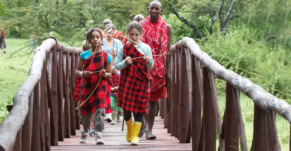 Nat Hab guests learning Maasai culture, Siana Private Conservancy, Kenya.