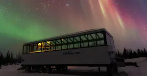 Nat Hab's Aurora Pod® underneath northern lights