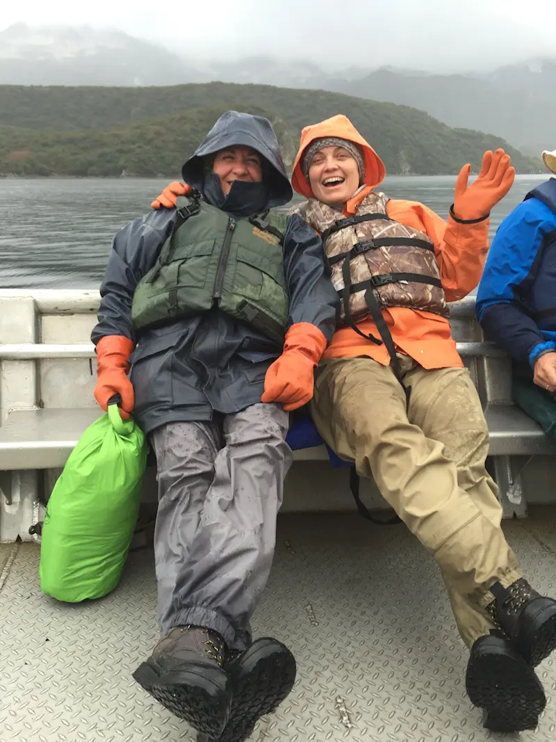 We're fully geared up and on our way to see some brown bears in Katmai Coast, Alaska. 