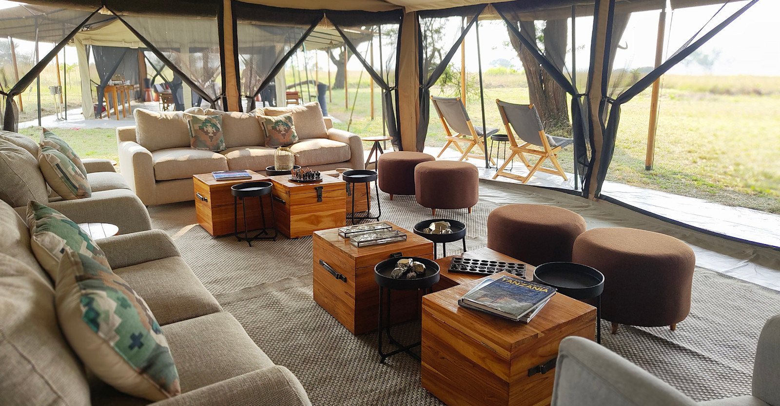 Lounge tent at Nat Hab's Migration Camp—Serengeti