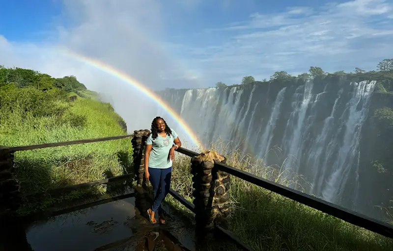 Nat Hab guest, Victoria Falls, Zambia.