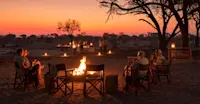 Campfire at Nat Hab's Gomoti Camp - Okavango South, Okavango Delta, Botswana.