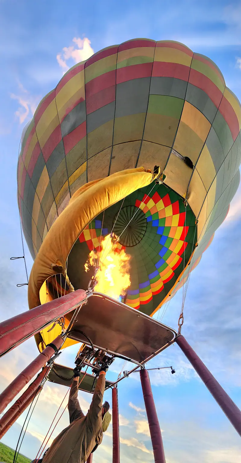 Hot air balloon safari, Nat Hab's Migration Camp, Kenya.