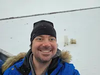 Taking a selfie with some friends on a Natural Habitat trip in Canada. 