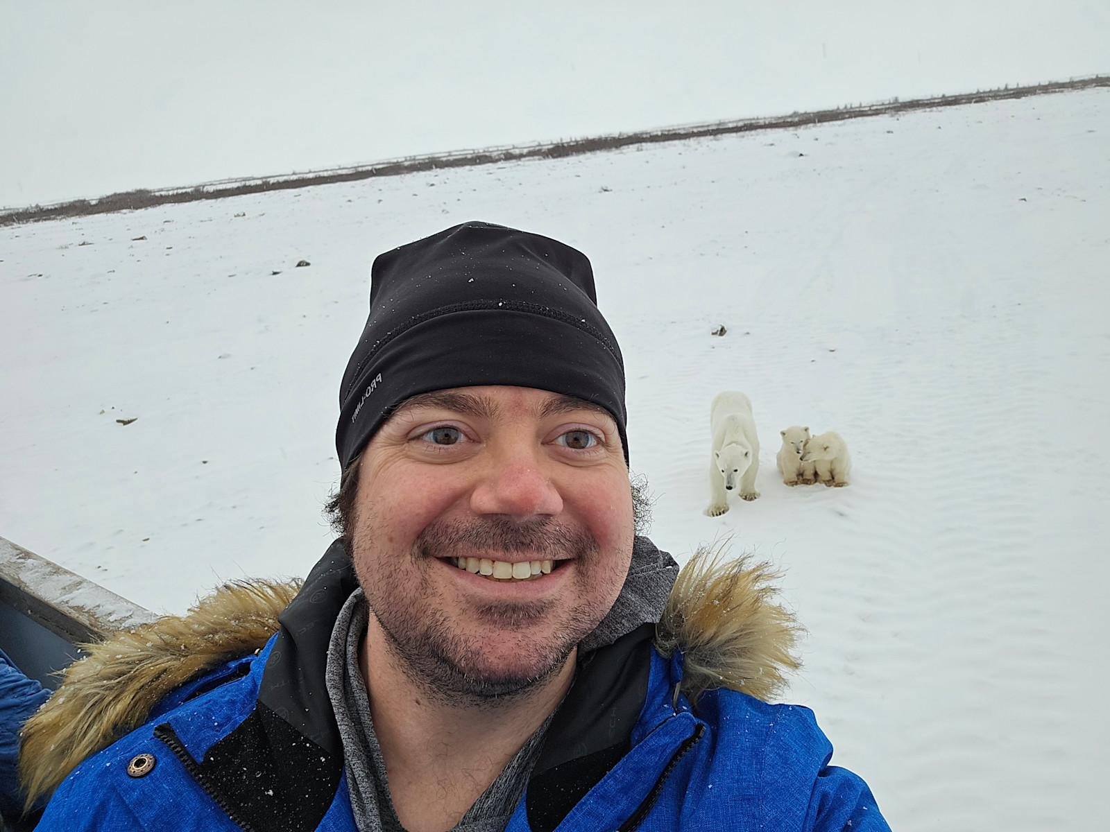 Taking a selfie with some friends on a Natural Habitat trip in Canada. 