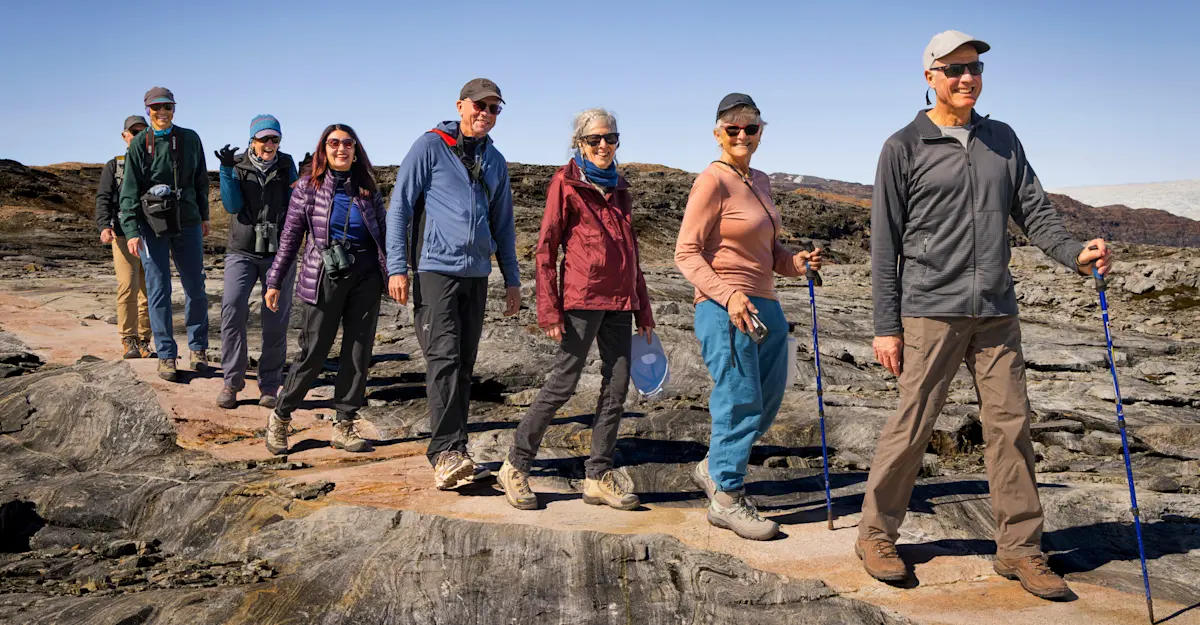 Happy hikers, Greenland. 