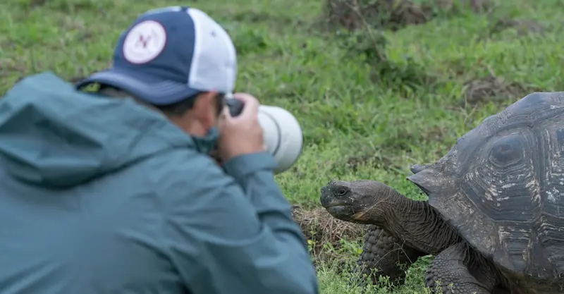Nat Hab guest at Nat Hab's private Tortoise Camp, Santa Cruz Island, Galapagos.