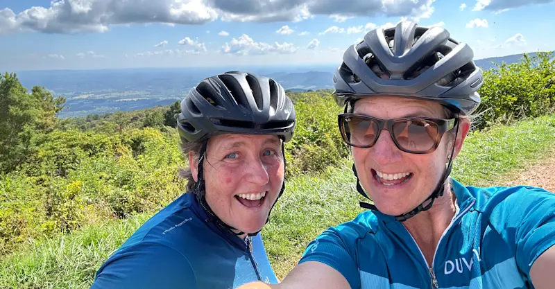 Cycling with my DuVine guide Michelle in Shenandoah Valley, Virginia. 