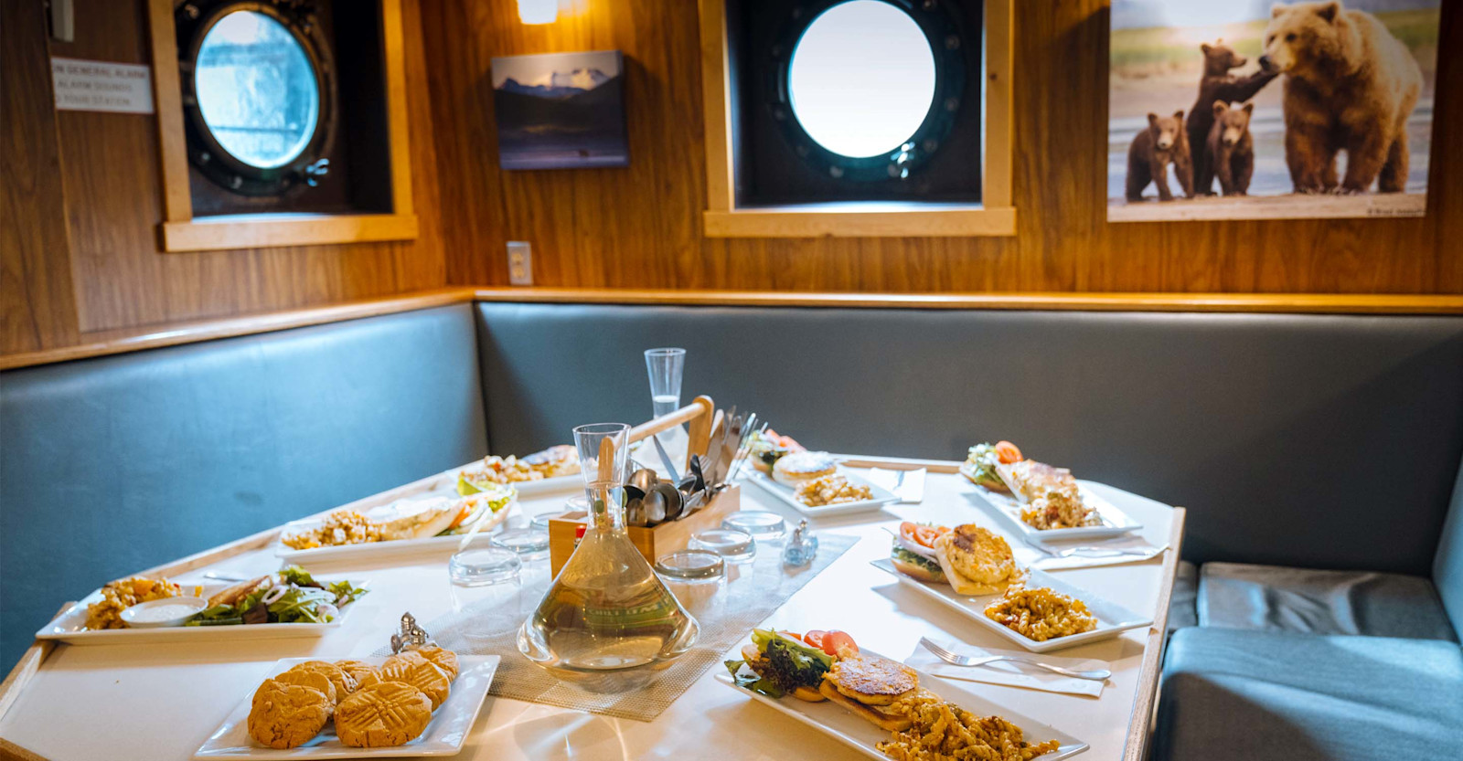 Dining area aboard the Ursus
