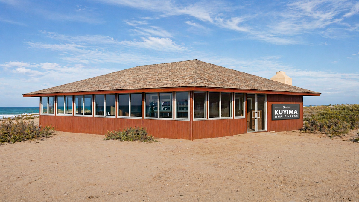 New for 2028—Graphic rendering of the palapa at Kuyima Whale Camp, Baja Sur, Mexico.