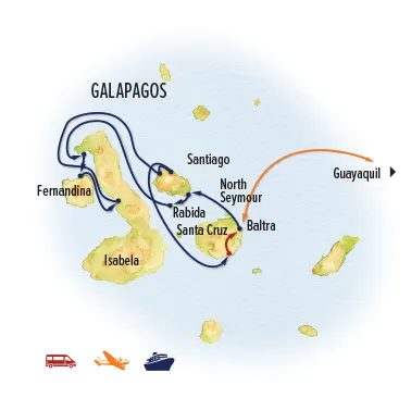 Trip map for Galapagos Escape