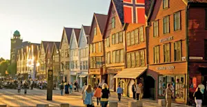 Bryggen harbor, Bergen, Norway.