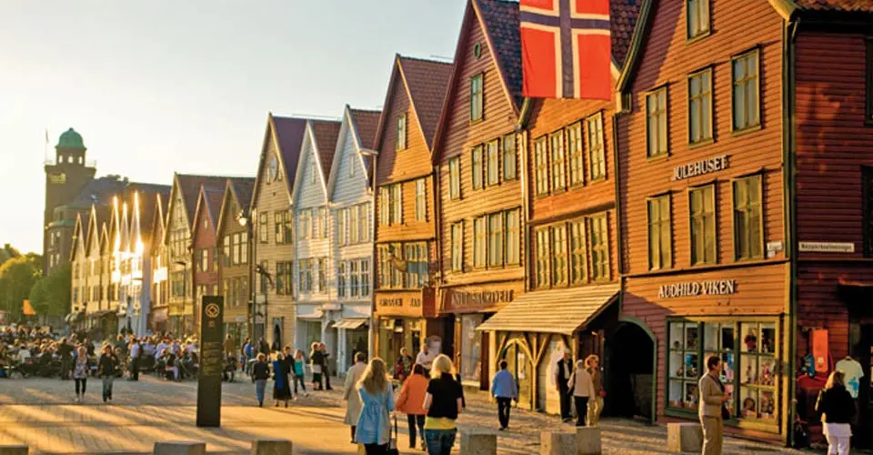 Bryggen harbor, Bergen, Norway.