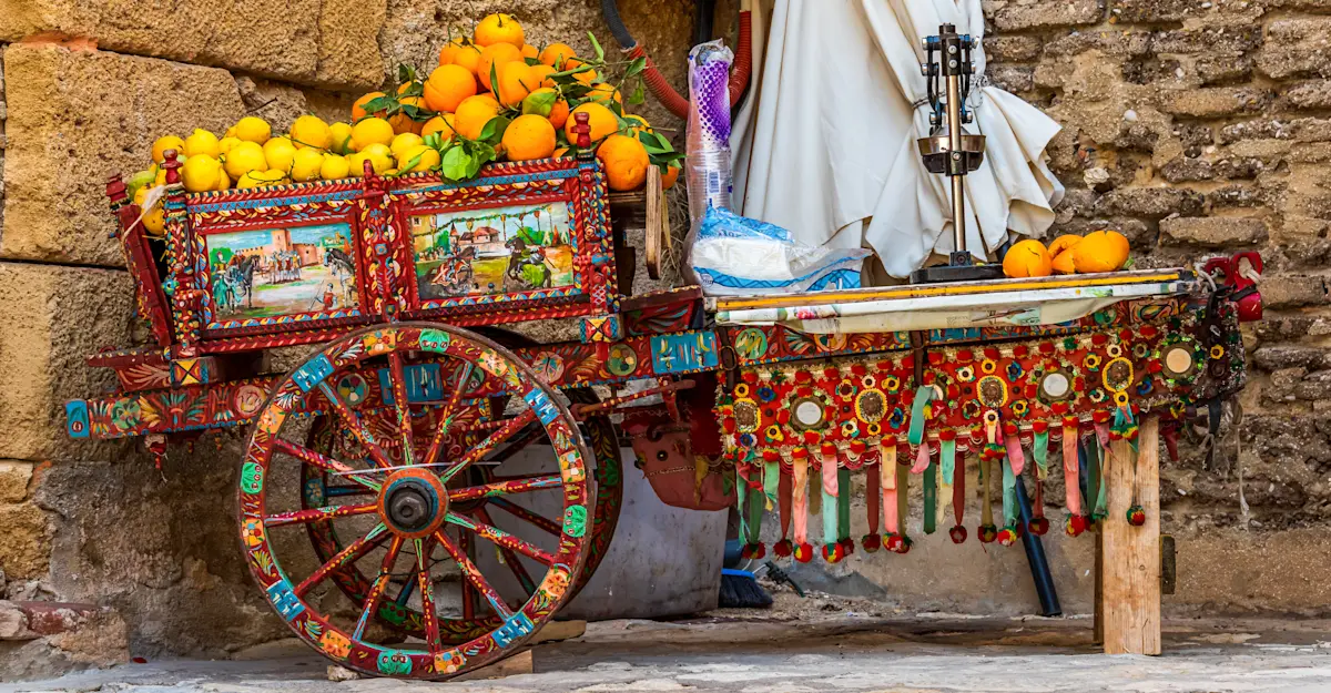 Traditional cart, Sicily, Italy. 
