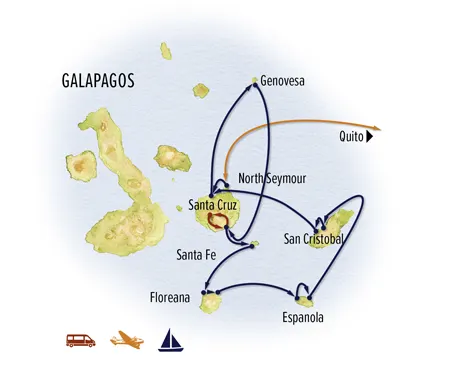 Trip map for Galapagos Discovery: The Nat Hab Experience