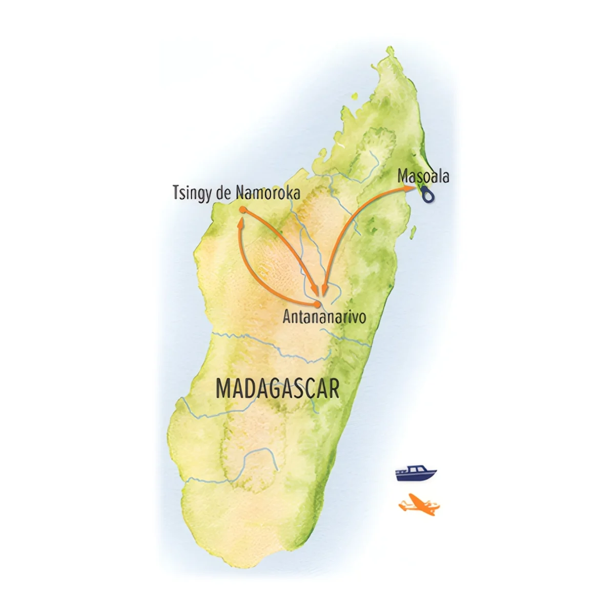 Trip map for Madagascar Explorer