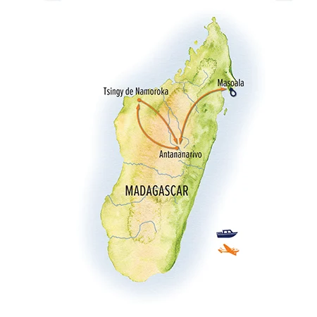 Trip map for Madagascar Explorer