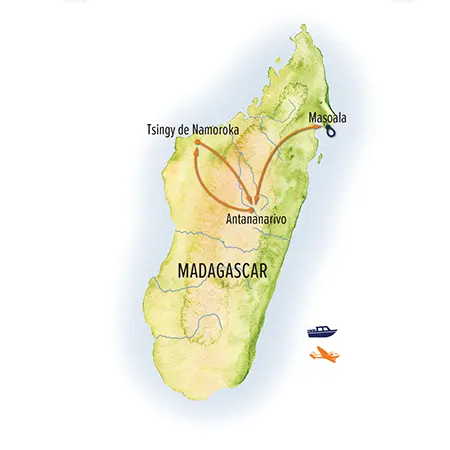 Trip map for Madagascar Explorer