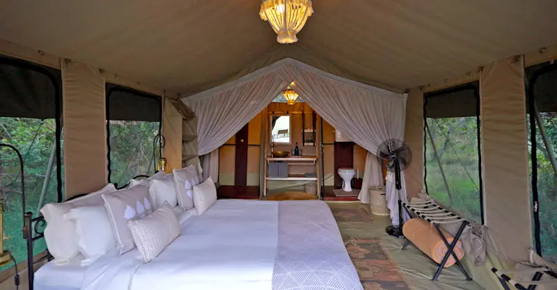 Guest tent at Nat Hab's Rhino Camp—Ol Pejeta Conservancy