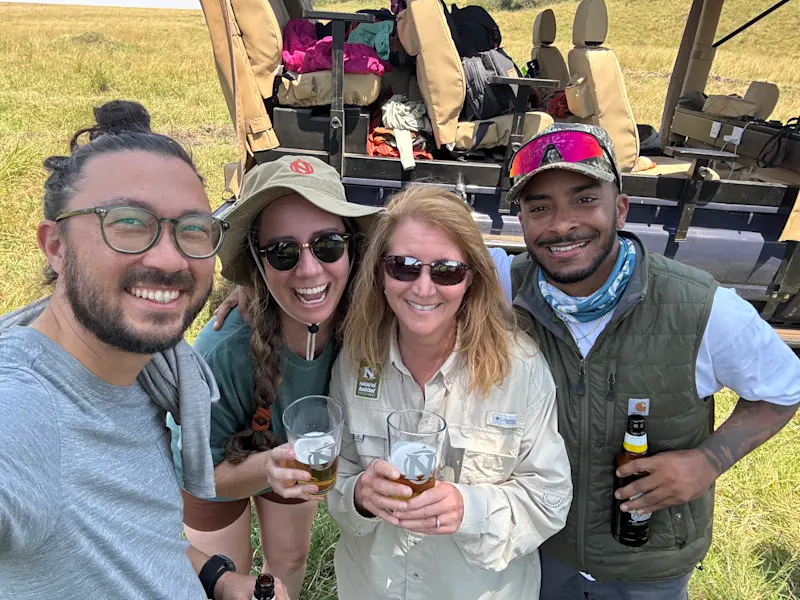Spending quality time and sharing laughs with the safari squad in Tanzania, Africa.  
