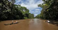 Nat Hab guests paddling, Pacaya Samiria National Reserve, Peru.