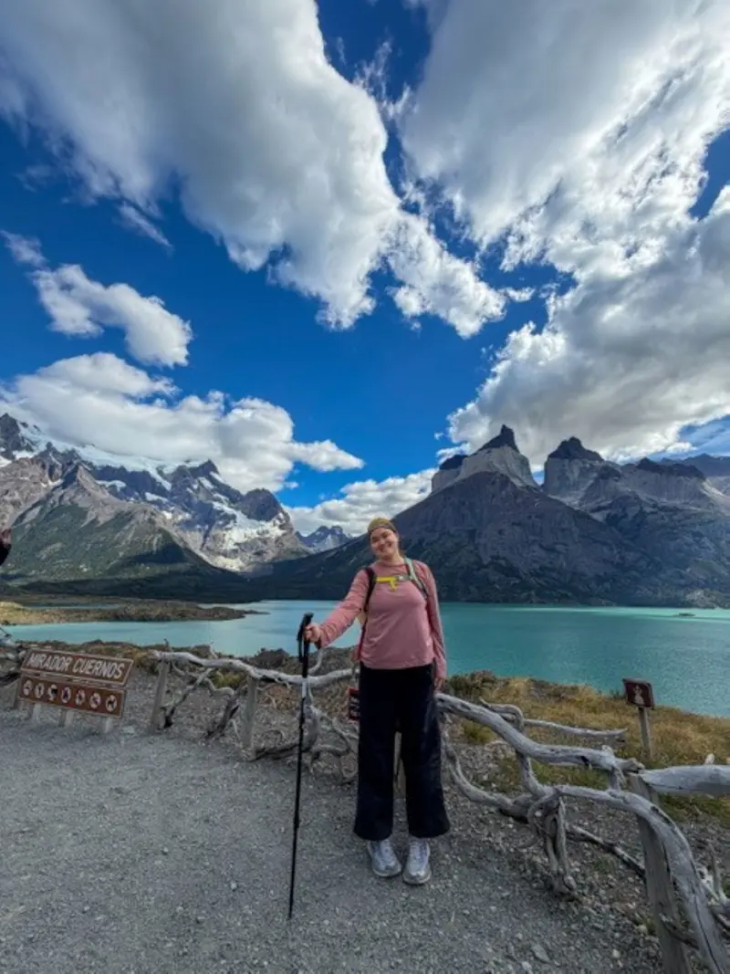 Hiking scenic trails in Torres del Paine National Park, Chile