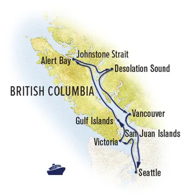 Trip map for Exploring British Columbia & the San Juan Islands