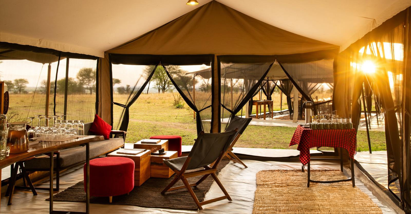 Lounge tent at Nat Hab's Migration Camp—Serengeti North